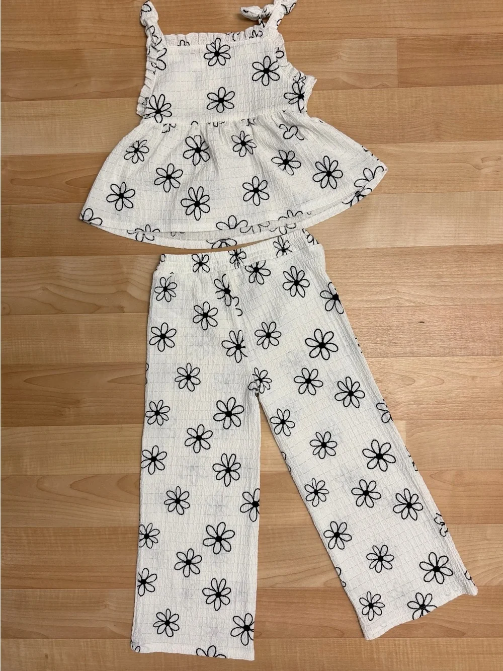 Derek Heart Girls Daisy Print Two Piece Set Size 6 Tie Strap